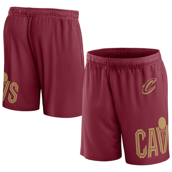 Men's Cleveland Cavaliers Burgundy Free Throw Mesh Shorts